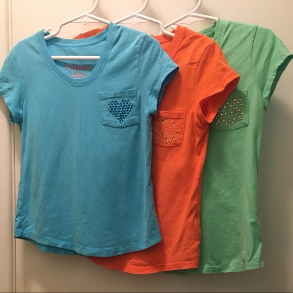 Hanes Shirts - Blue, Green, Orange - Set of 3 - Picture 1 of 6